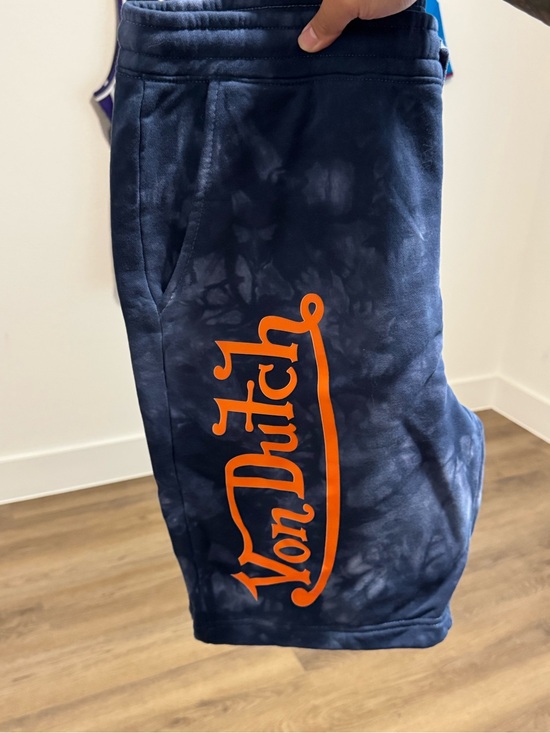 Von Dutch Other - NEW Von Dutch Navy Tie-Dye Shorts with Orange Logo
